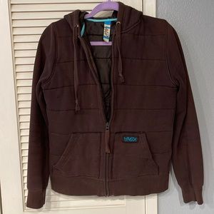 Women’s medium Matix hooded sweatshirt. Brown. Gently worn.